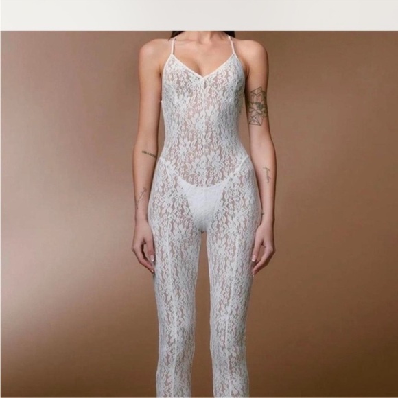 I.AM.GIA Pants - I.AM.GIA Cruzi Catsuit White lace Size small NWT